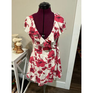 Free People French Quarter Floral Wrap Mini Dress XS